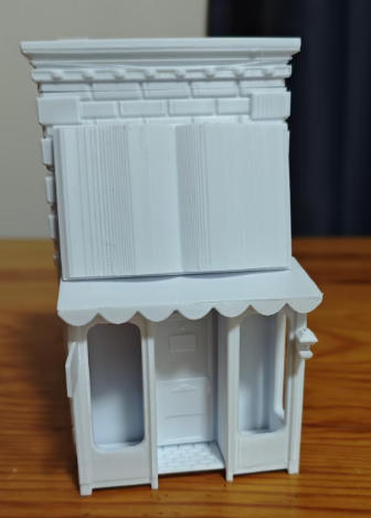 AI机器人小镇城镇建筑正面图